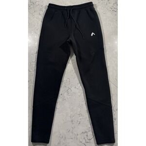 Alphalete Joggers Mens Medium Black Stretch Tapered Athleisure Gym Training Logo